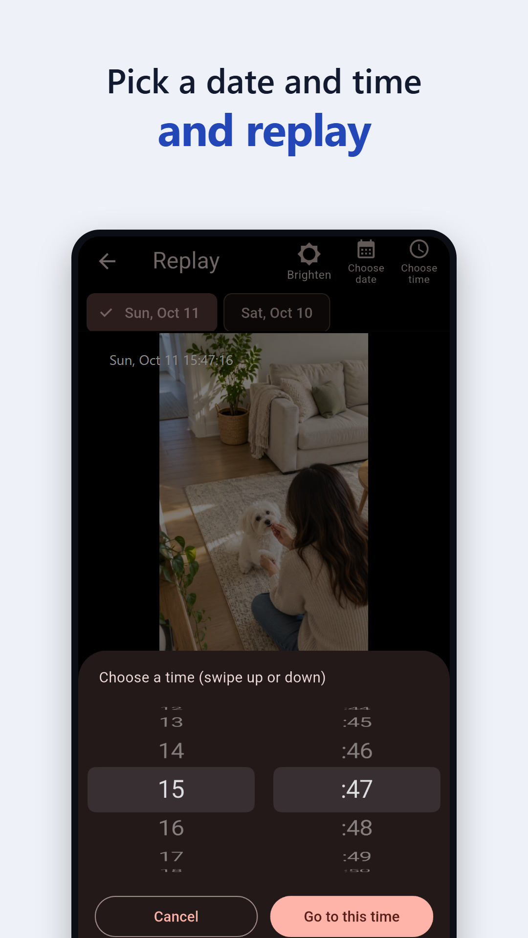 Replay by date and time