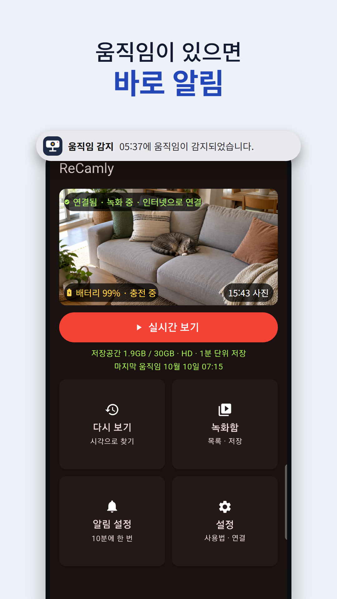 움직임 알림